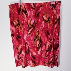 J.Jill Red Feather Print Layered Skirt sz Med NWT